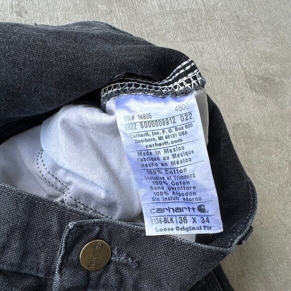 Vintage Y2K Carhartt black double knee work wear carpenter pants - Picture 4 of 8